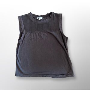 Evereve Black Sleeveless Cotton Top | Size Small